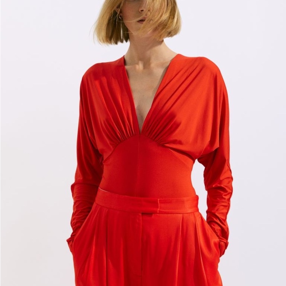 H&M Red long sleeve bodysuit